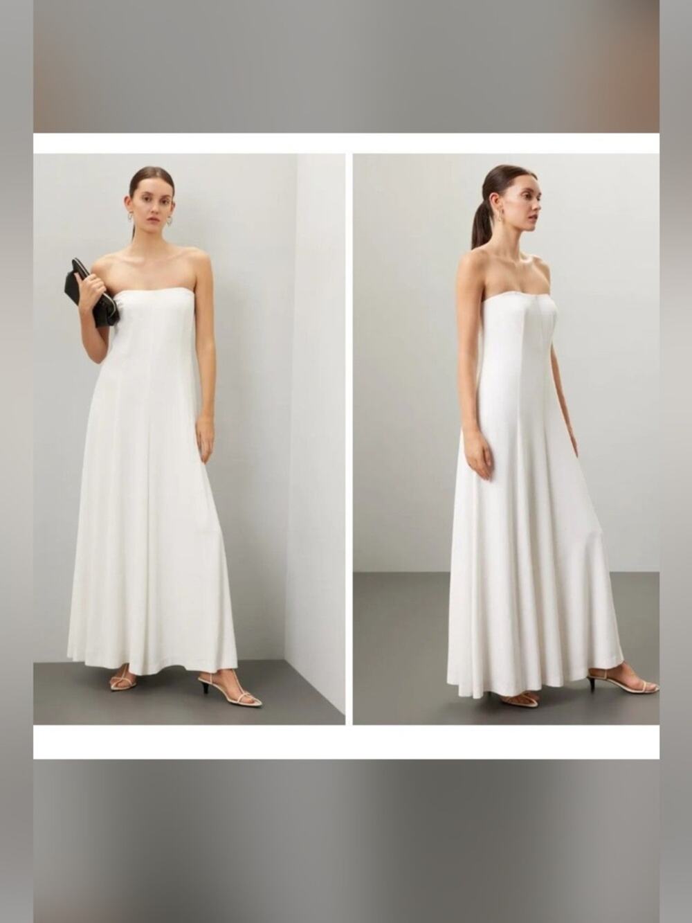 Rosetta Getty x RTR Wide Leg Strapless Jumpsuit White Size 0